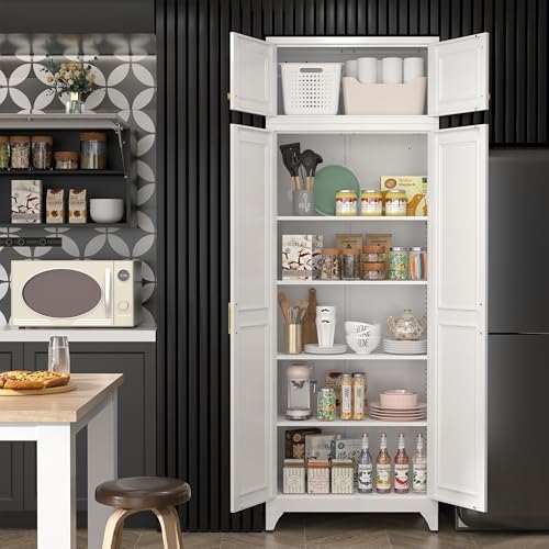SteeLoong 90”Metal Pantry Storage Cabinet with Doors & 4 Adjustable Shelves - Image 3