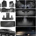 All Weather Floor Mats for 2021-2026 Chevy Tahoe/Cadillac Escalade/GMC Yukon（Only 7 Seats / 2nd Row Bucket Seats）TPE Rubber Liners Odorless Anti-Slip Car Floor Liners & Cargo Liners & Door Sill Guards by WAYIDSS