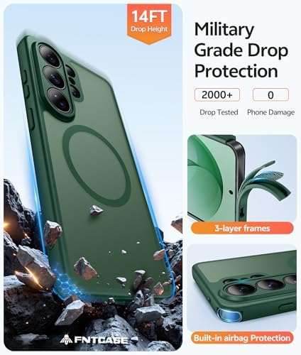 FNTCASE for Samsung Galaxy S26 Ultra Case, Compatible with Magsafe Green - Image 5