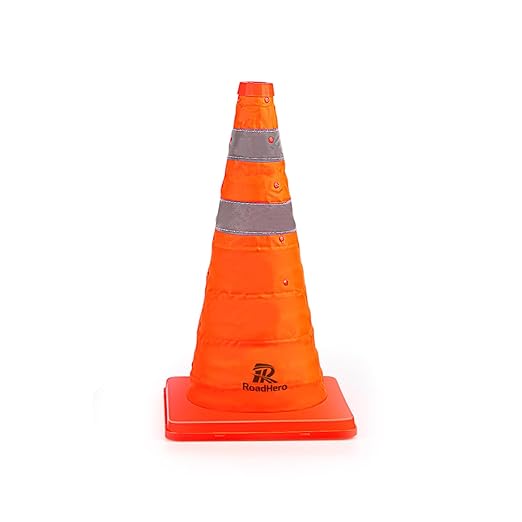 RoadHero 18 Inch 1 Pack Collapsible Traffic Safety Cones, Parking Lots by RoadHeroUS