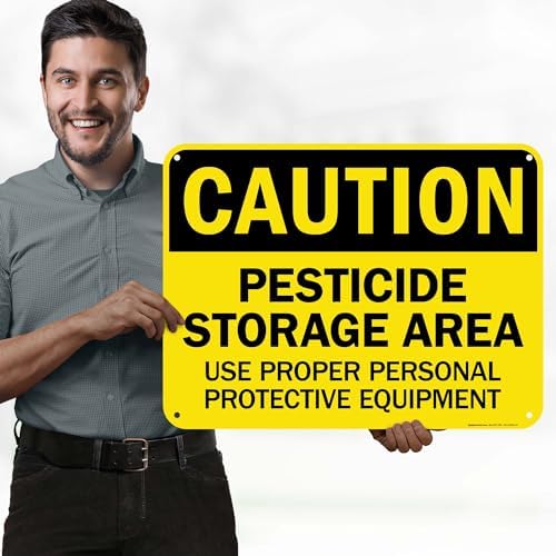 Caution Pesticide Storage Area Use Proper Personal Protective Equipment Sign, 18x24 Inches, 55 mil thick HDPS (high density polystyrene), Made in USA by My Sign Center - Image 2