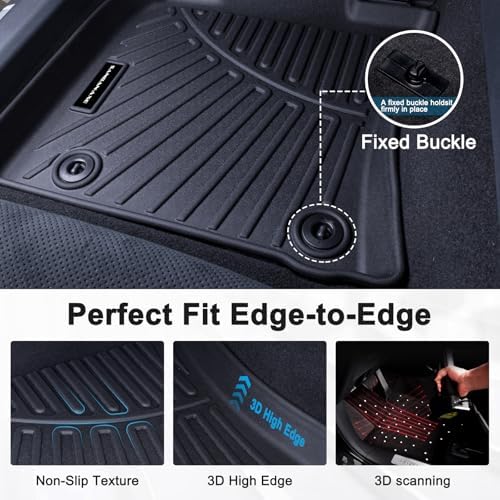 TPE Floor Mats for 2013-2017 Honda Accord All Weather Car Floor Liners Fit 2013-2017 Honda Accord Accessories Black - Image 5