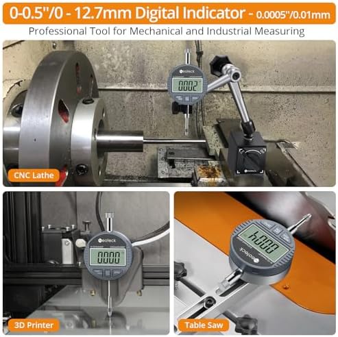 Neoteck 0-12.7mm/0.5" Digital Dial Indicator 0.01mm/0.0005" with Resolution - Image 3