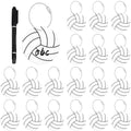 19 Pcs Volleyball Luggage Tags, Volleyball Party Favors Suitcase Labels with Pen, Metal Ring Name ID Card and DIY Pocket for Sports Team Travel Baggage Identifiers for Men Women by Unknown