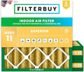 Filterbuy 24x24x4 Air Filter MERV 11 Pet & Allergy Defense (3-Pack) by Filterbuy