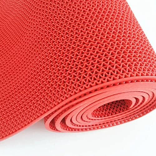 Drainage Non Slip Floor Mats Wet Area Commercial Mesh Rubber Flooring Mat Garage Pools Restaurant Bathroom Patio Outdoor Indoor Drain Splash Rug Mat,Red,1.2×1M/4×3.3FT by WLWLEOFLOORMAT