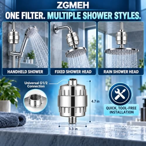 20 Stage Shower Filter for Hard Water, High Flow Shower Head Filter - Image 4