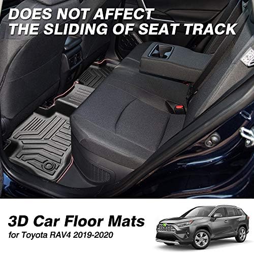 Powerty Floor Mats for 2019-2024 2025 Toyota RAV4 Accessories All Weather Floor Liner 3D TPO 1st & 2nd Row Floor Mat Heavy-Duty Floor Liners(FIT All Models) - Image 2