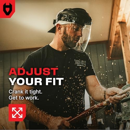 NoCry Premium Safety Face Shield for Grinding and Cutting — Clear Anti-Fog, Impact Resistant Visor and Adjustable Headgear — ANSI Z87.1 Certified for Industrial Use — Washable Sweatbands Included - Image 4