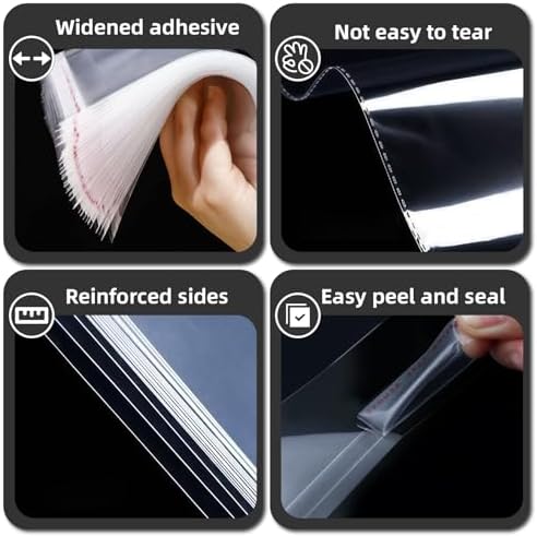 100 Count 9x12 Thick Self Sealing Cellophane Bags - Image 3