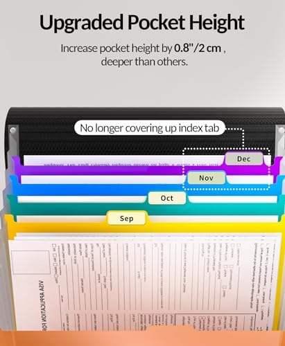 Sooez Accordion File Organizer, 13-Pocket Expanding File Folder Letter Size - Image 3