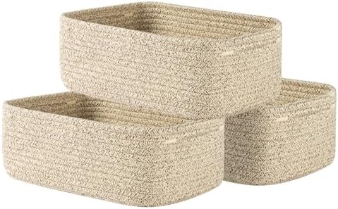 KALLAX Small Woven Storage Basket for Organizing, 12 x 8 x 4.5 inch, 3 Pack by KALLAX