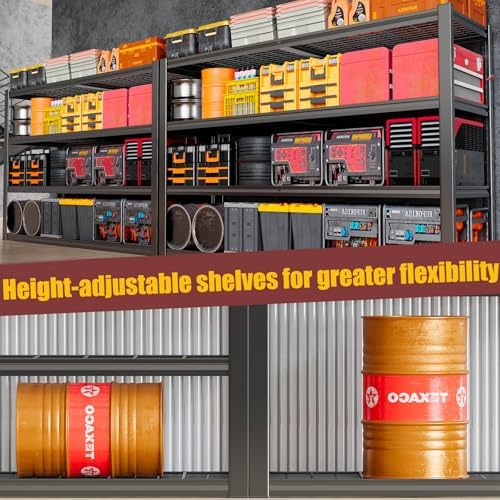 Heavy Duty Garage Shelving Unit 62 W x 27 D x 78 H, 5 Tier Metal Storage Shelves, Upgraded Steel Structure, Rack for Basement, Shop, Warehouse, Pantry, 2 Pack - Image 5