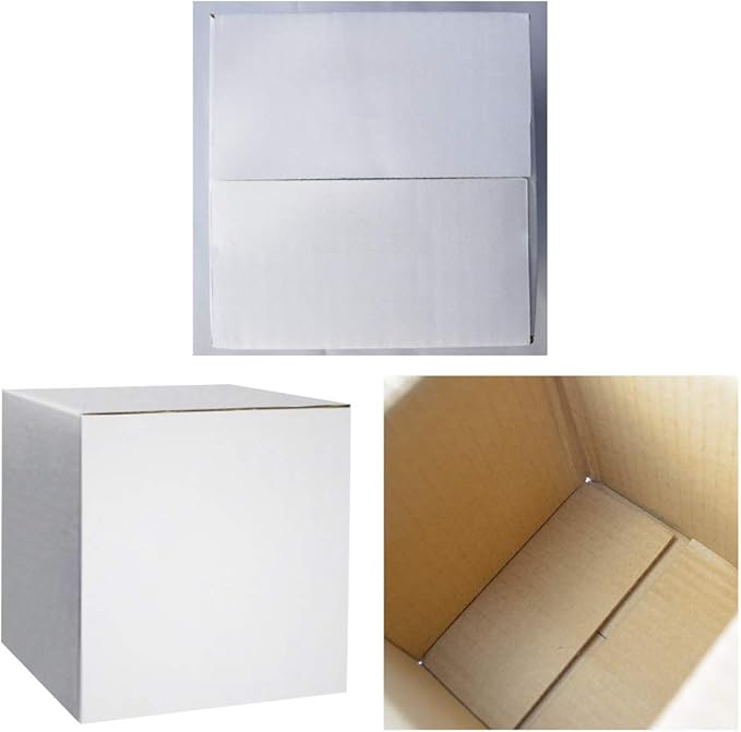 PETAFLOP Shipping Boxes 4x4x4 White Cardboard Box Kraft Corrugated Small - Image 3