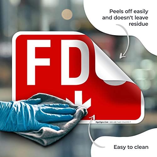 FDC Down Arrow Sign, Red Background, - Image 7