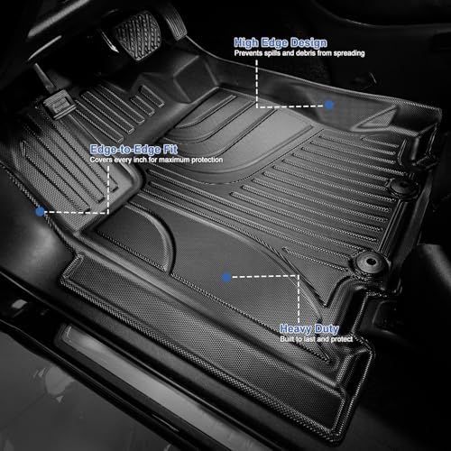Floor Mats & Cargo Liner Compatible with 2022 2023 2024 2025 Jeep Wagoneer 8-Seat (NOT for 7-Seat/L/S/Grand Cherokee) Floor Liners Trunk Mat All Weather TPE Protection Car Floor Liners Full Set - Image 2