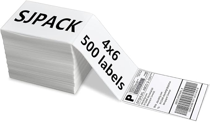SJPACK 4x6 Thermal Labels, Shipping Labels by SJPACK