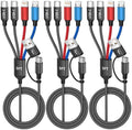 4 in 2 Multi Charging Cable, Charging Cords for Multiple Devices, 3Pack 5FT by MPATIBY