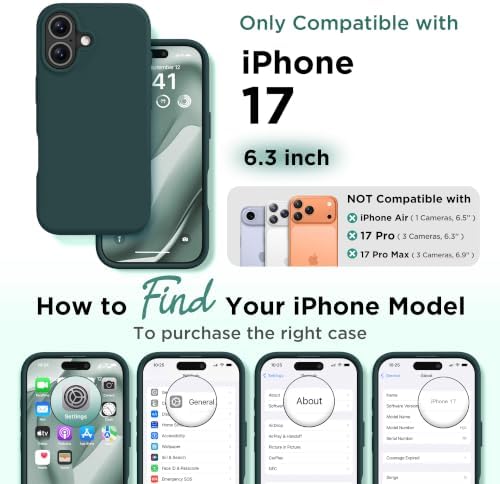GolbinBox Magnetic for iPhone 17 Case, Silicone Cover, Olive Green - Image 2