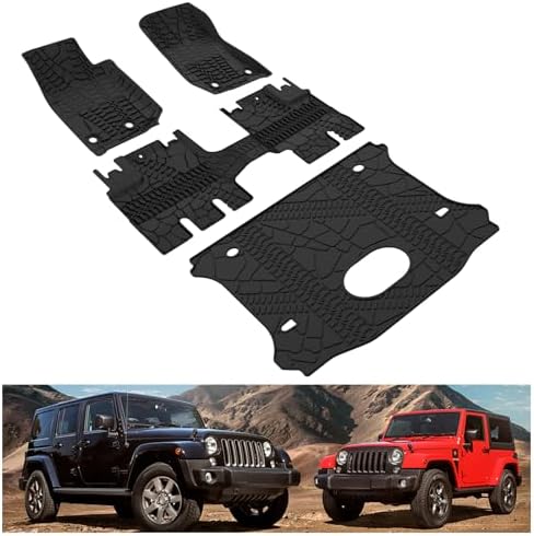 Kiwi Master Floor Mats & Cargo Mat for 2015-2018 Jeep Wrangler JK 4 Door by KIWIMASTER