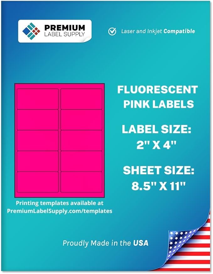Premium Label Supply Bright Neon Color Fluorescent Stickers by PremiumLabelSupply