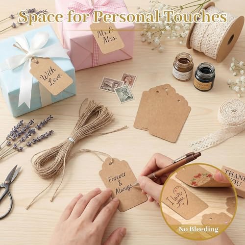 SallyFashion Large Kraft Gift Tags with String, 100 Pack 2 X 4 inch - Image 4