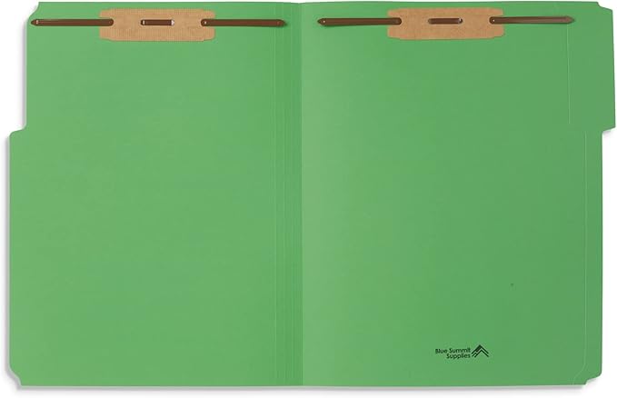 50 Green Fastener File Folders - Image 2