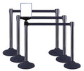 41" Black Crowd Control Stanchion Set, Stable Heavy-Duty Rubber Base by vilmon