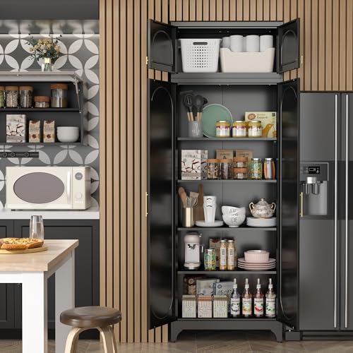 SteeLoong 90"Metal Pantry Storage Cabinet with Doors & 4 Adjustable Shelves - Image 3
