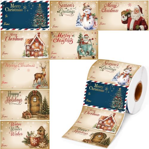 Christmas Gift Tags - 500 PCS Gift Tags Stickers for Christmas Presents by OHOME