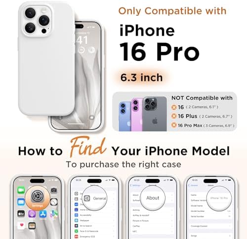 GolbinBox Magnetic for iPhone 16 Pro Case, Silicone Cover, White - Image 2