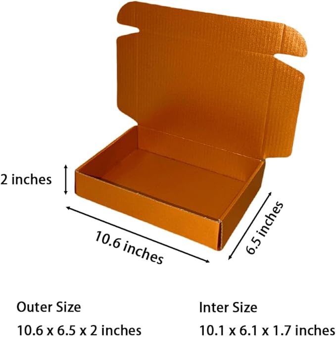 50 Pcs 10.6 x 6.5 x 2 inches Shipping Boxes - Image 2