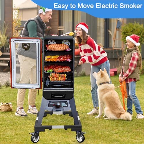 Heavy Duty All Steel Smoker Stand with 5 Inch Casters Wheels, for Vertical Electric Smoker&Digital Electric Smoker Universal Mobile Base - Image 6