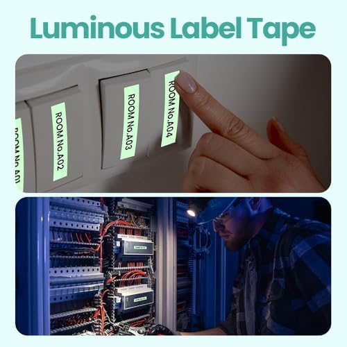 Phomemo D30 D30D Luminous Label Tape, Black on Glow-in-The-Dark Tape - Image 3