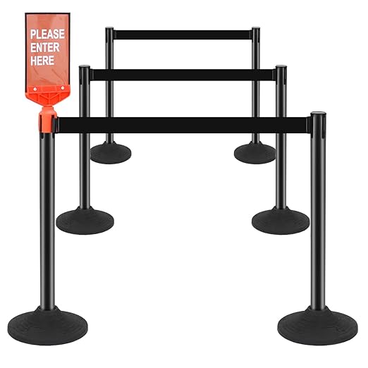 ECOSlGNS 6 Pack Commercial-Grade Stanchions by DurableTrafficSolutions