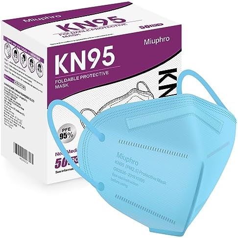 Miuphro 50 Pack Cup Dust Safety Disposable Masks, KN95 5-Layer Foldable Masks by Miuphro