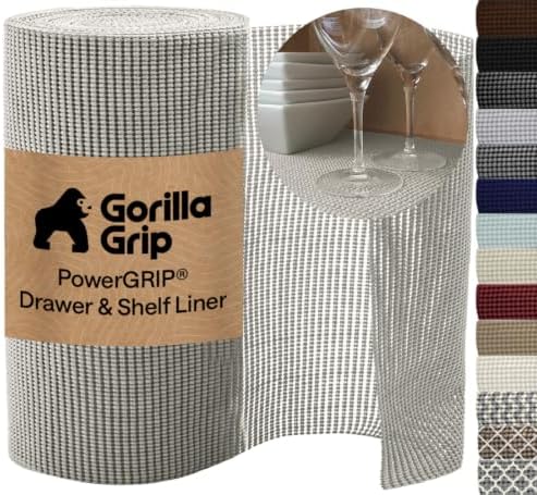 GORILLA GRIP powerGRIP Drawer Shelf and Cabinet Liner, 24"x30', Light Gray by GorillaGrip