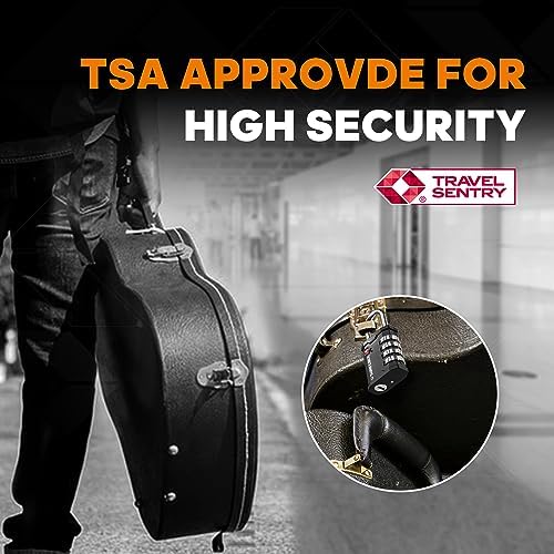SURE LOCK TSA Approved 4 Digit Combination Lock, Heavy Duty Padlock with Red Dot Indicator for Gun Cases, Pelican Cases, Tool Boxes, Gym Lockers, Storage Units & Outdoor Gates(1,Black) - Image 4