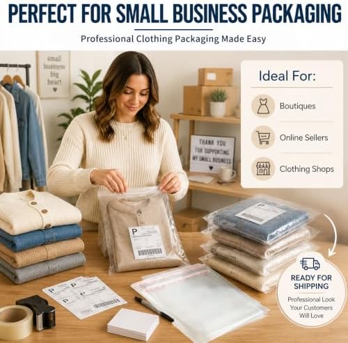 Self Sealing Cellophane Bags for Shirts, 60Pcs 12x16 Inch Clear Poly Bags - Image 6