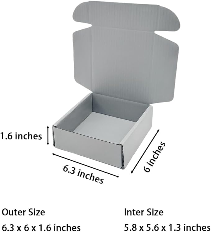 50 Pcs 6.3 x 6 x 1.6 inches Shipping Boxes - Image 2