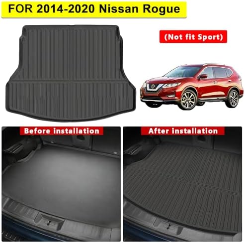 All-Weather TPE Floor Mats & Cargo Liner Set for 2014 2015 2016 2017 2018 2019 2020 Nissan Rogue (Not Fit Sport) Custom Fit Nissan Rogue Car Mats Cargo Mat Trunk Mat Accessories - Image 2