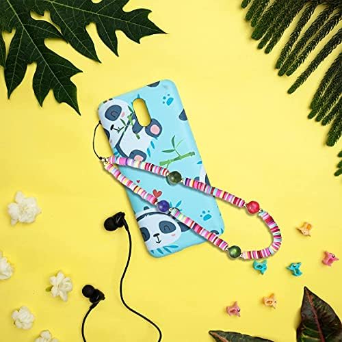 6PCS Beaded Phone Charms Strap Fruit Star Faux Pearl Rainbow Beads Phone Chains Beaded Lanyard for Camera Key Wallet Valentines Day Gifts for Her Women - Image 6