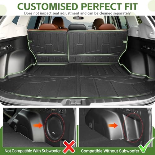 Cargo Liners for 2019-2024 Subaru Forester Without Subwoofer Trunk Mat with Seat Back Cover Accessories, All Weather Rear Cargo Mat Backrest Protector - Image 3