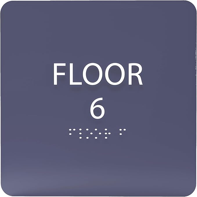 6" X6" Floor 6 Sign by ADACentralSigns