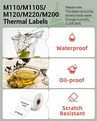 Phomemo Labels 6 Rolls,1.18" x 0.79", Use for M110/M100/M220/M108,1800 PCS - Image 3
