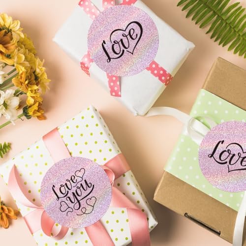 3 Inch Holographic Thermal Labels,Round Thermal Printer Labels,Waterproof Thermal Printer Stickers for DIY Logo Design,Name Tag,QR Code,Thanks Card 150 Labels/Roll (Pink dots) - Image 5