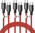 cugunu 60W USB C to USB C Cable, 3 Pack 10ft Type C Fast Charger Cord (Red) by CUGUNU