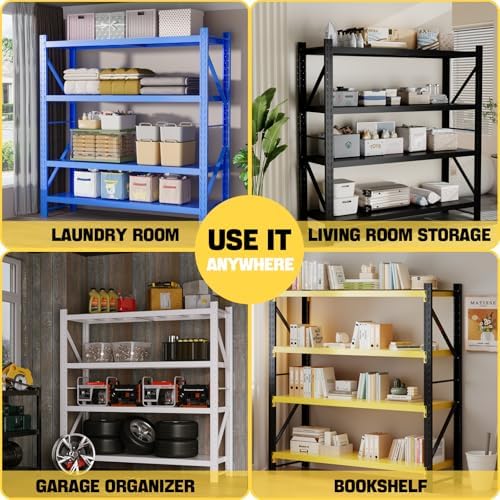 Heavy Duty Warehouse Shelving 4-Tier Industrial Steel Storage Shelves, 2600LB Capacity Per Shelf, Adjustable Shelves for Garage/Factory/Commercial Use (Black, W60*D20*H79) - Image 5