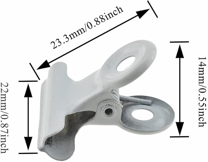 HAHIYO 0.87inch White Bulldog Clips Metal File Hinge Binder Clips Clamps Save - Image 2