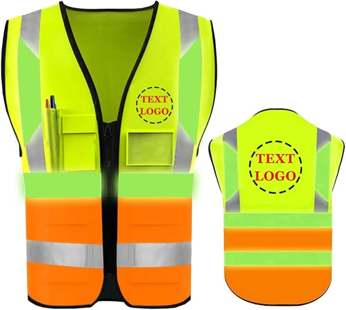 YOWESHOP High Reflective Visibility Safety Vest Custom Your Logo Safety Workwear by YOWESHOP